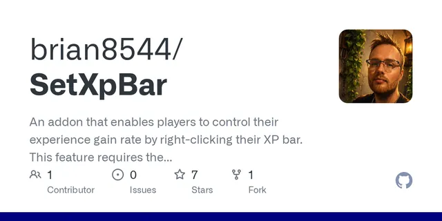 The preview image of SetXpBar, an addon by Brian8544