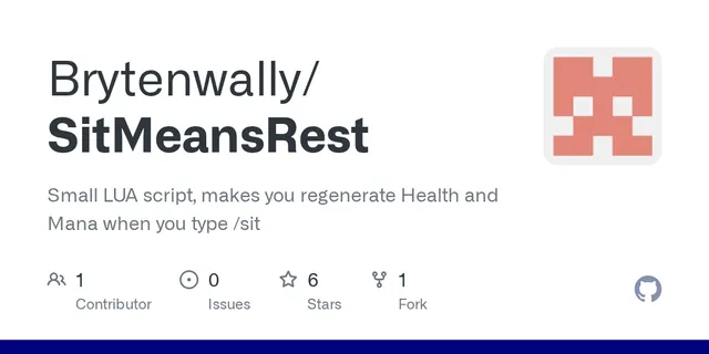 The preview image of Sit Means Rest, a mod by Brytenwally