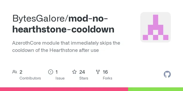The preview image of No Hearthstone Cooldown, a mod by BytesGalore