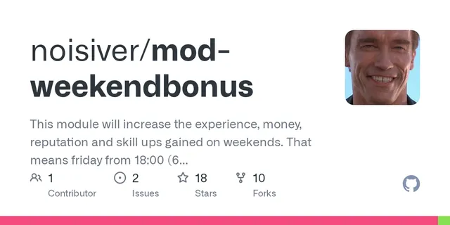 The preview image of Weekend Bonus, a mod by Noisiver