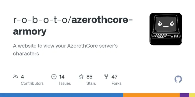 The preview image of Azerothcore-armory, a mod by R-o-b-o-t-o