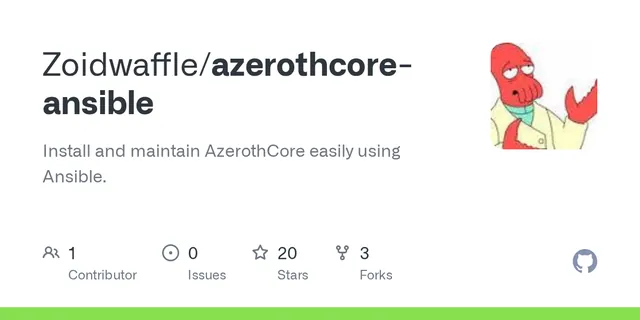 The preview image of Azerothcore-ansible, a mod by Zoidwaffle